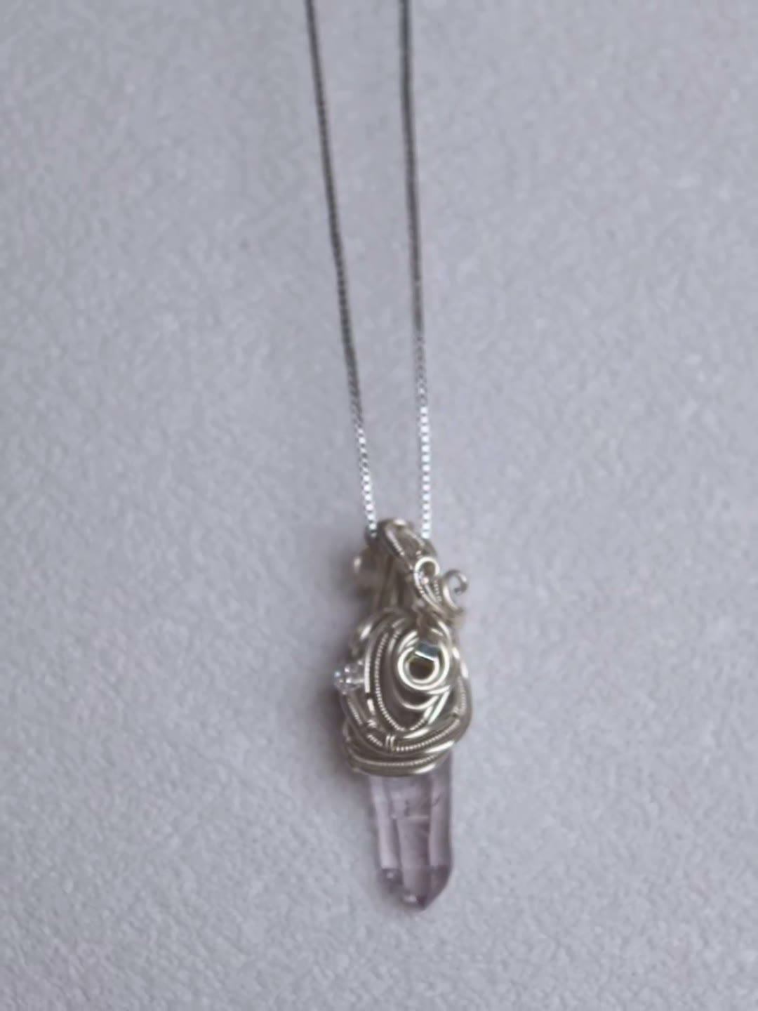 Natural Croiz Crystal Wire Wrapped Necklace