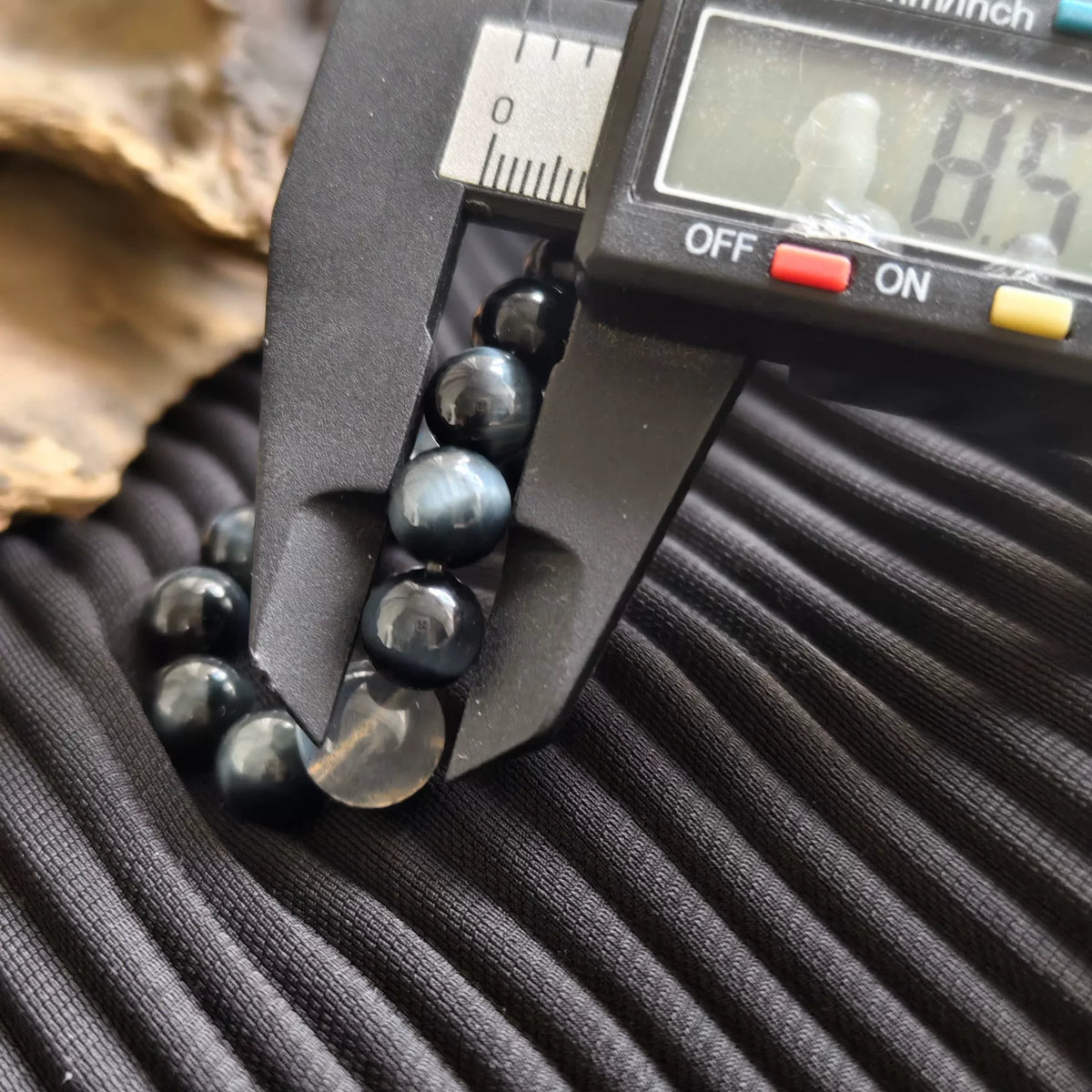 Blue Tiger Eye Gray Moonstone Silver Bracelet