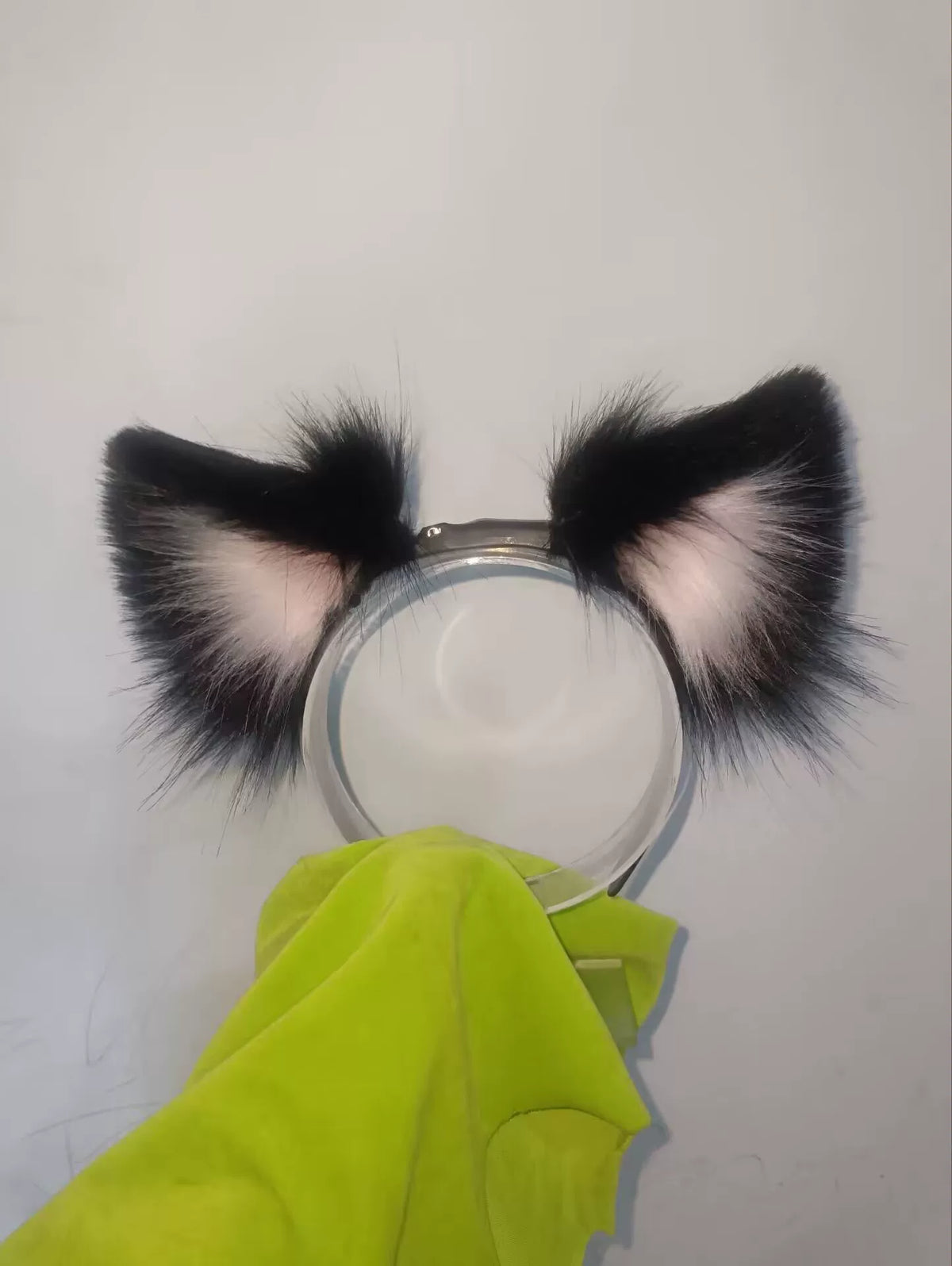 Black Faux Fur Moving Cat Ear Headband