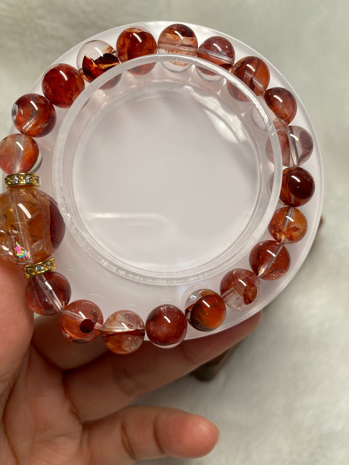 Natural Crystal Beaded Bracelet 9.5mm