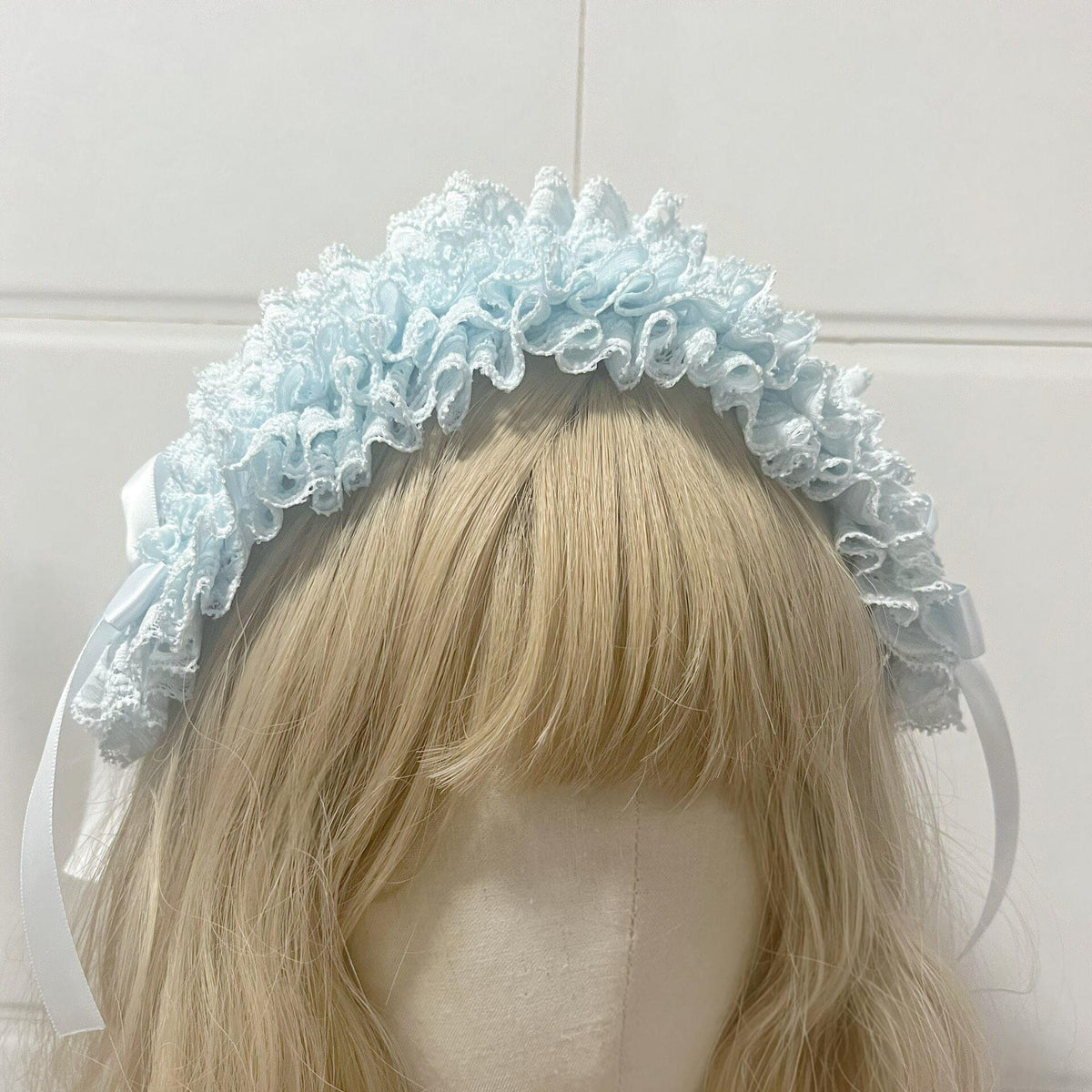 Blue Lace Lolita Headband Vintage Doll
