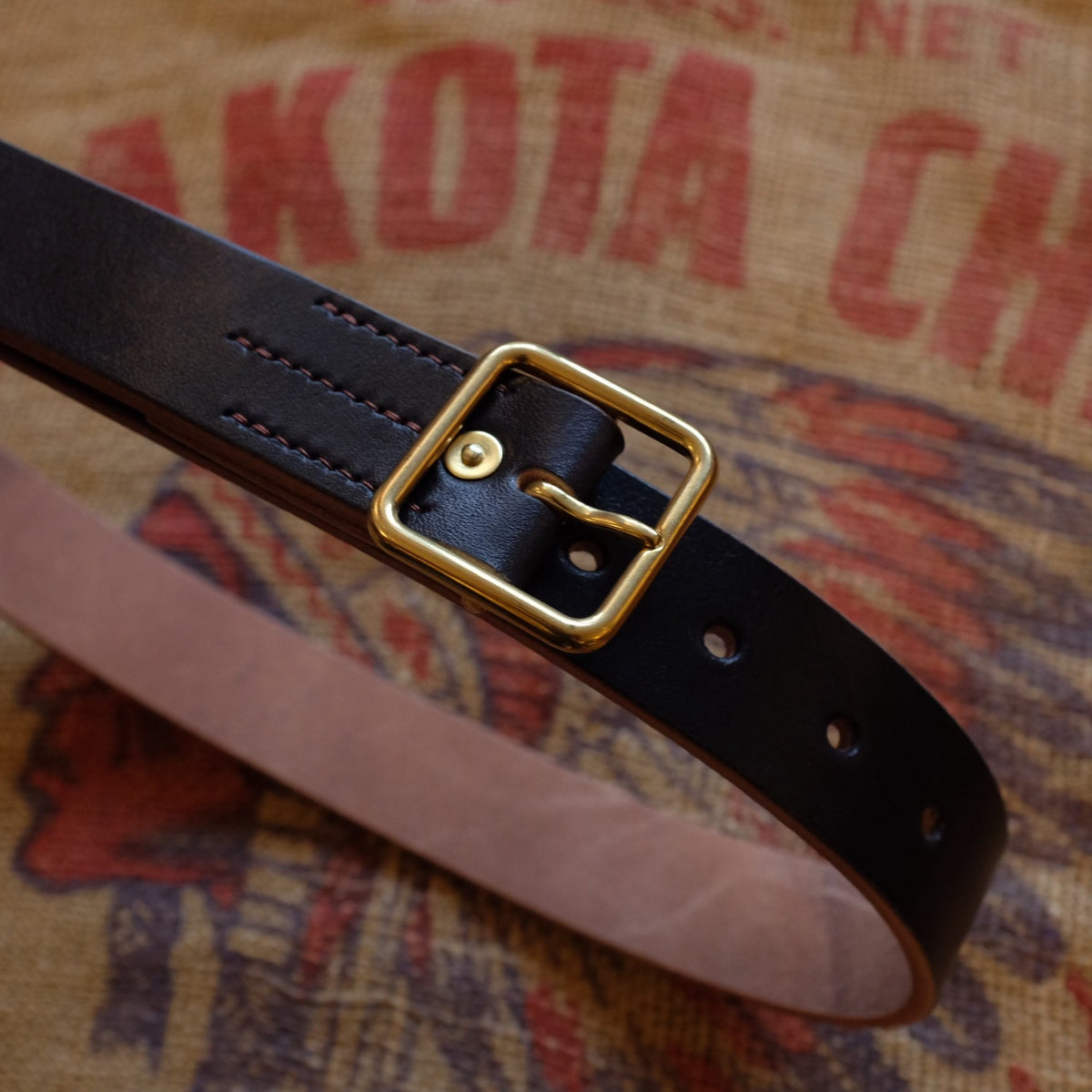 Leather Belt Copper Buckle