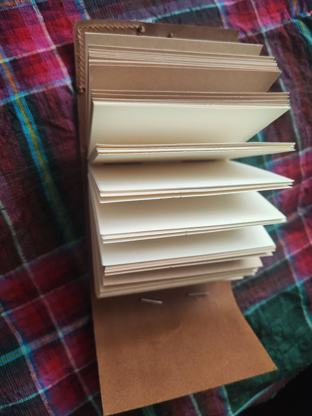Leather Notebook with Denim Patchwork Cover