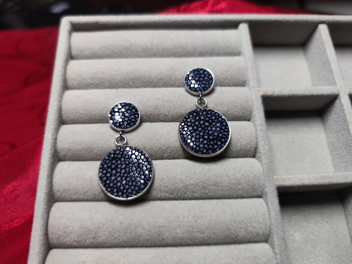 Stingray Skin Drop Earrings