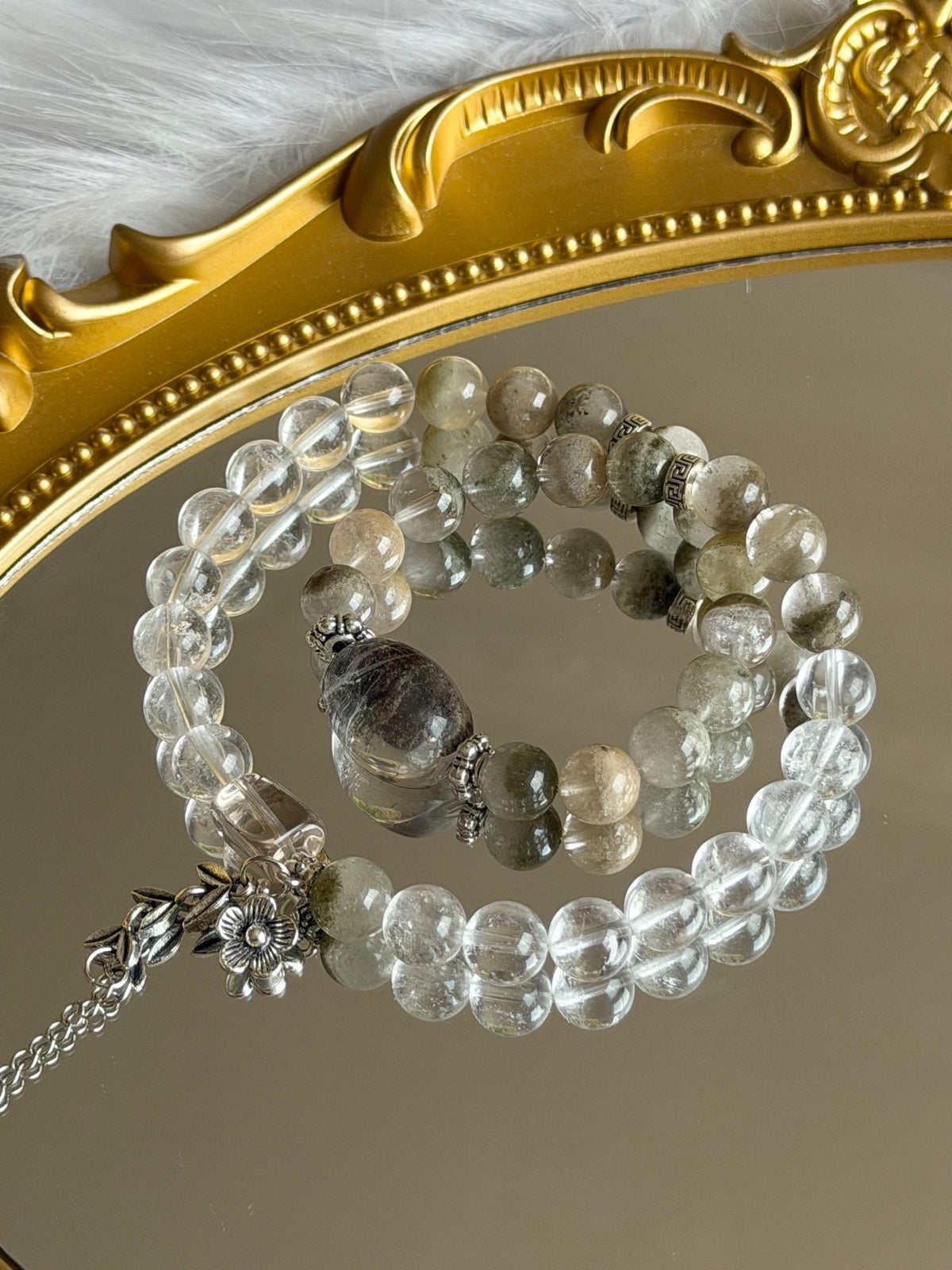 Natural Crystal Double Loop Bracelet