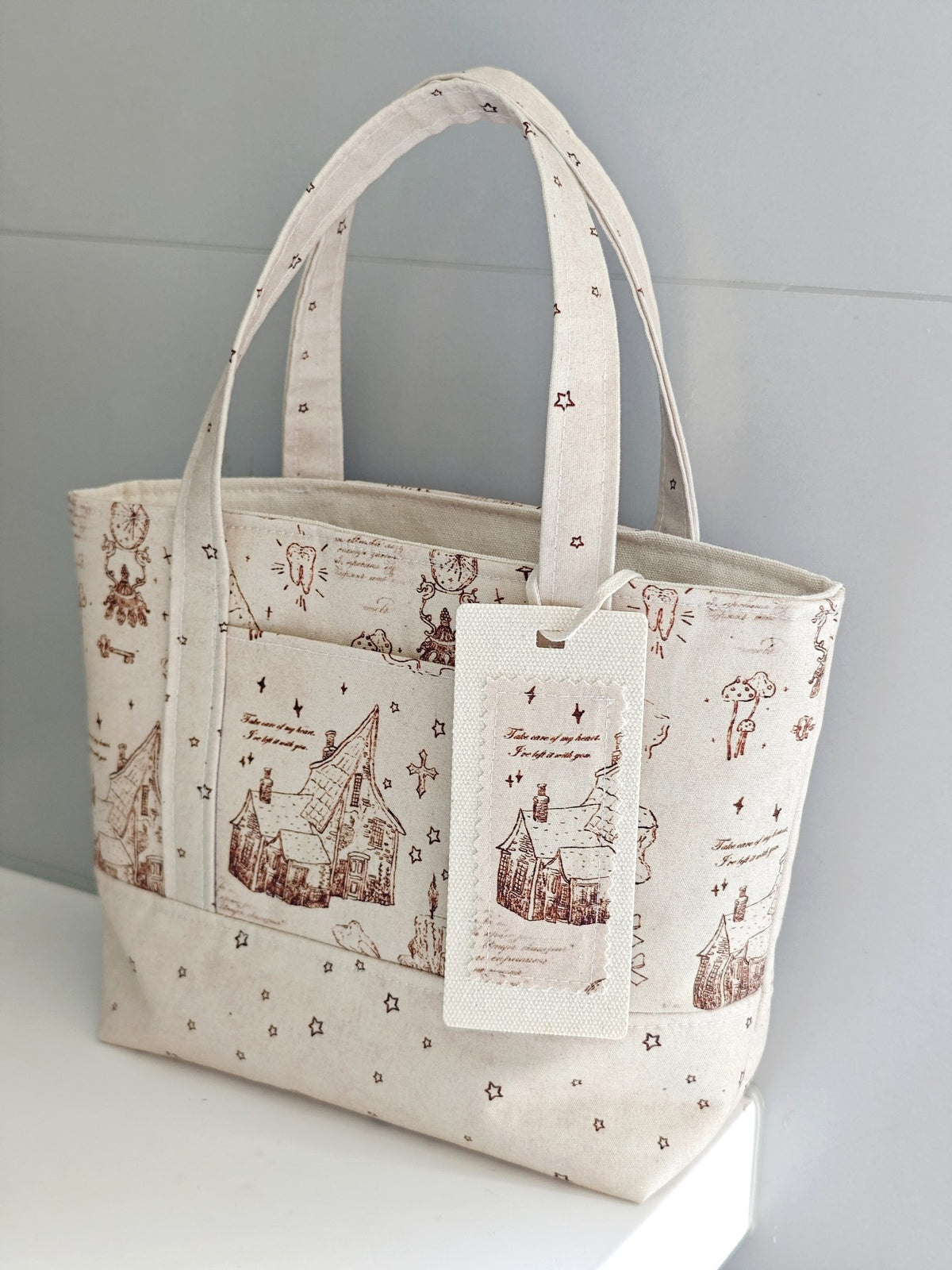 Vintage Magic Town Canvas Tote Bag