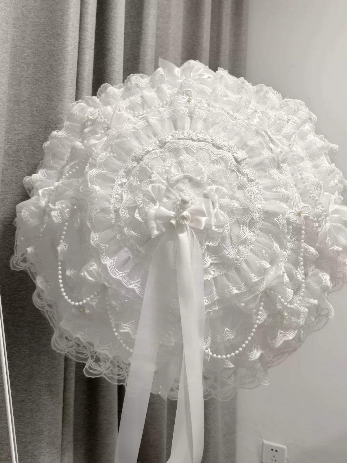 Handmade Pure White Lace Lolita Umbrella
