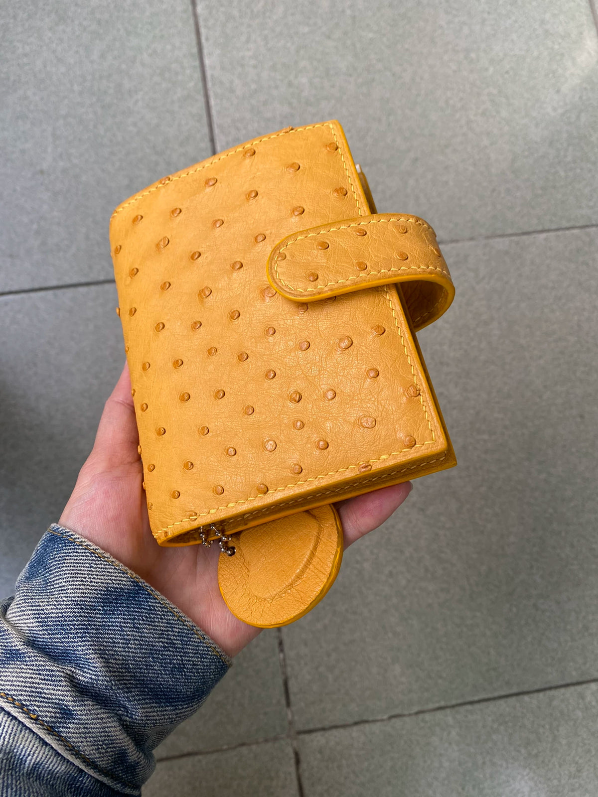 Mango Ostrich Leather Planner Cover