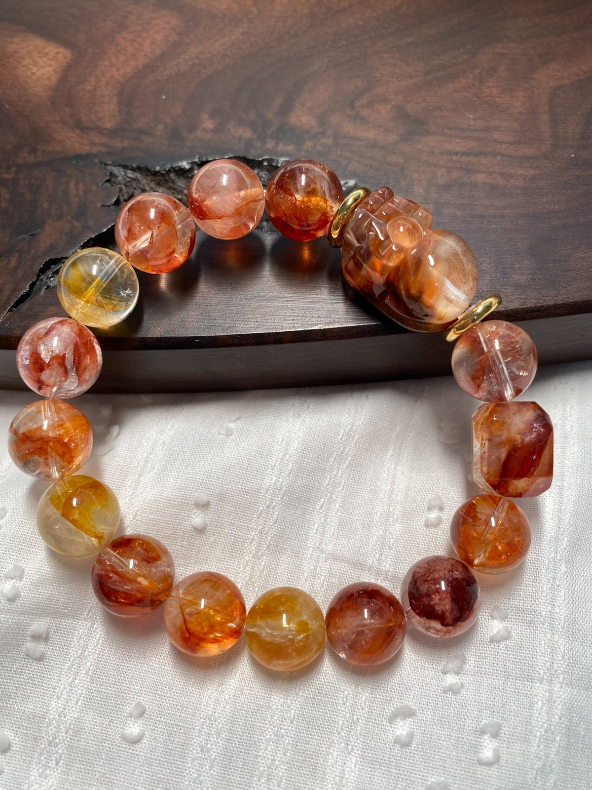 Natural Crystal Bracelet with Pixiu Charm