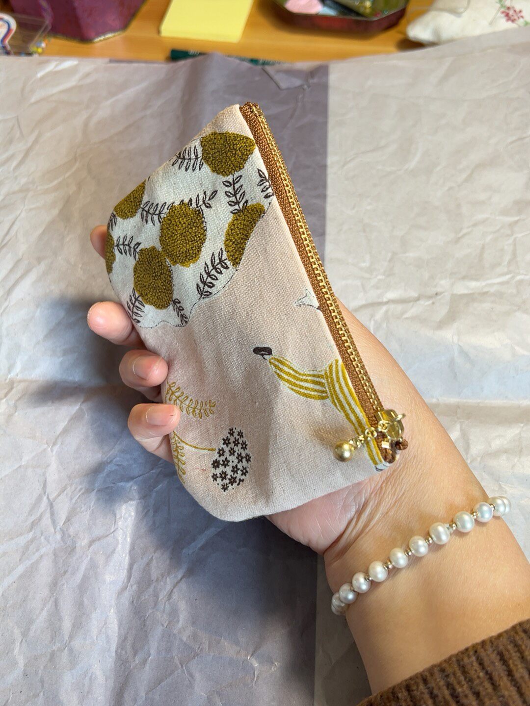 Circus Night Cotton Linen Zipper Pouch