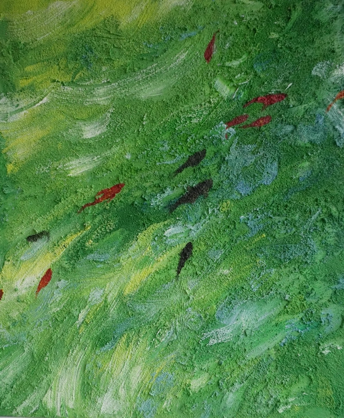 Original Hand Painted Acrylic Fish Leap Art