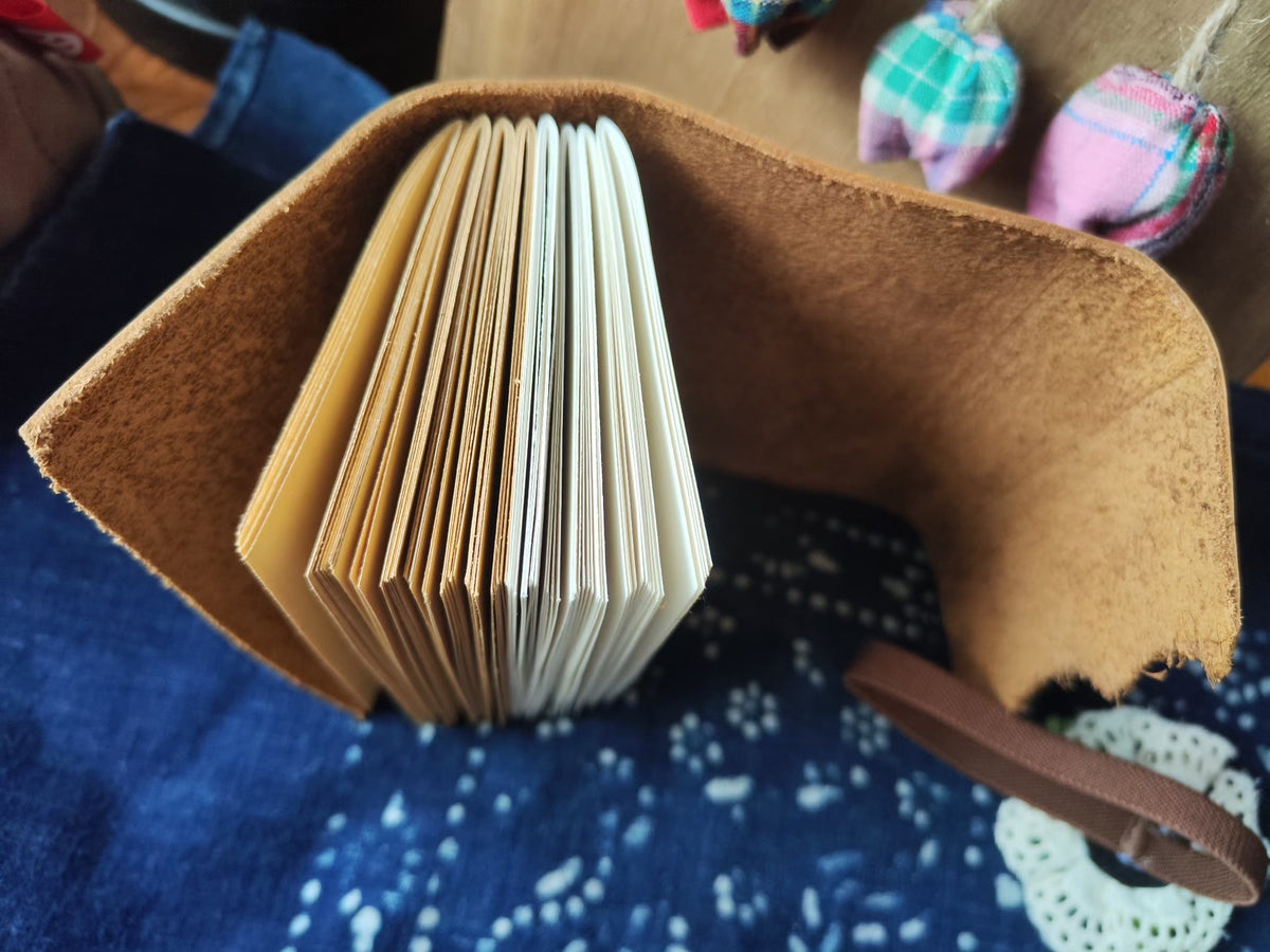 Brown Leather Journal with Floral Decor