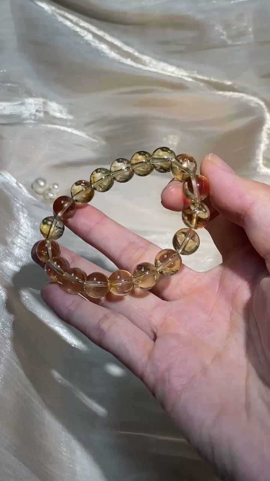 Natural Brazilian Yellow Quartz Beaded Bracelet