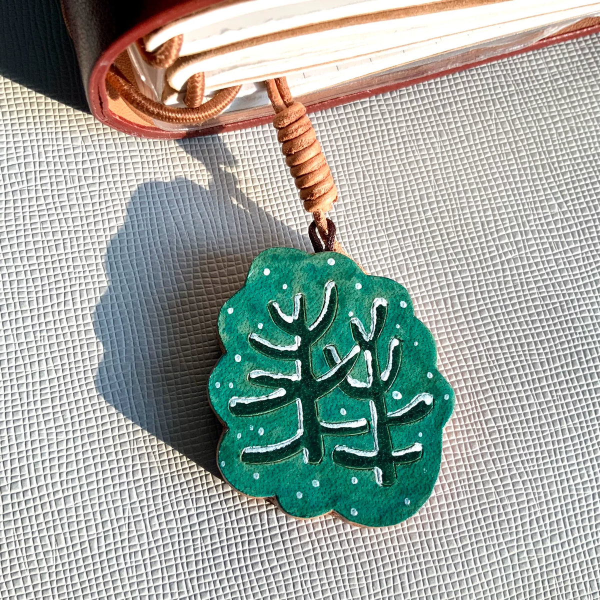 Hand Painted Leather Bag Charm
