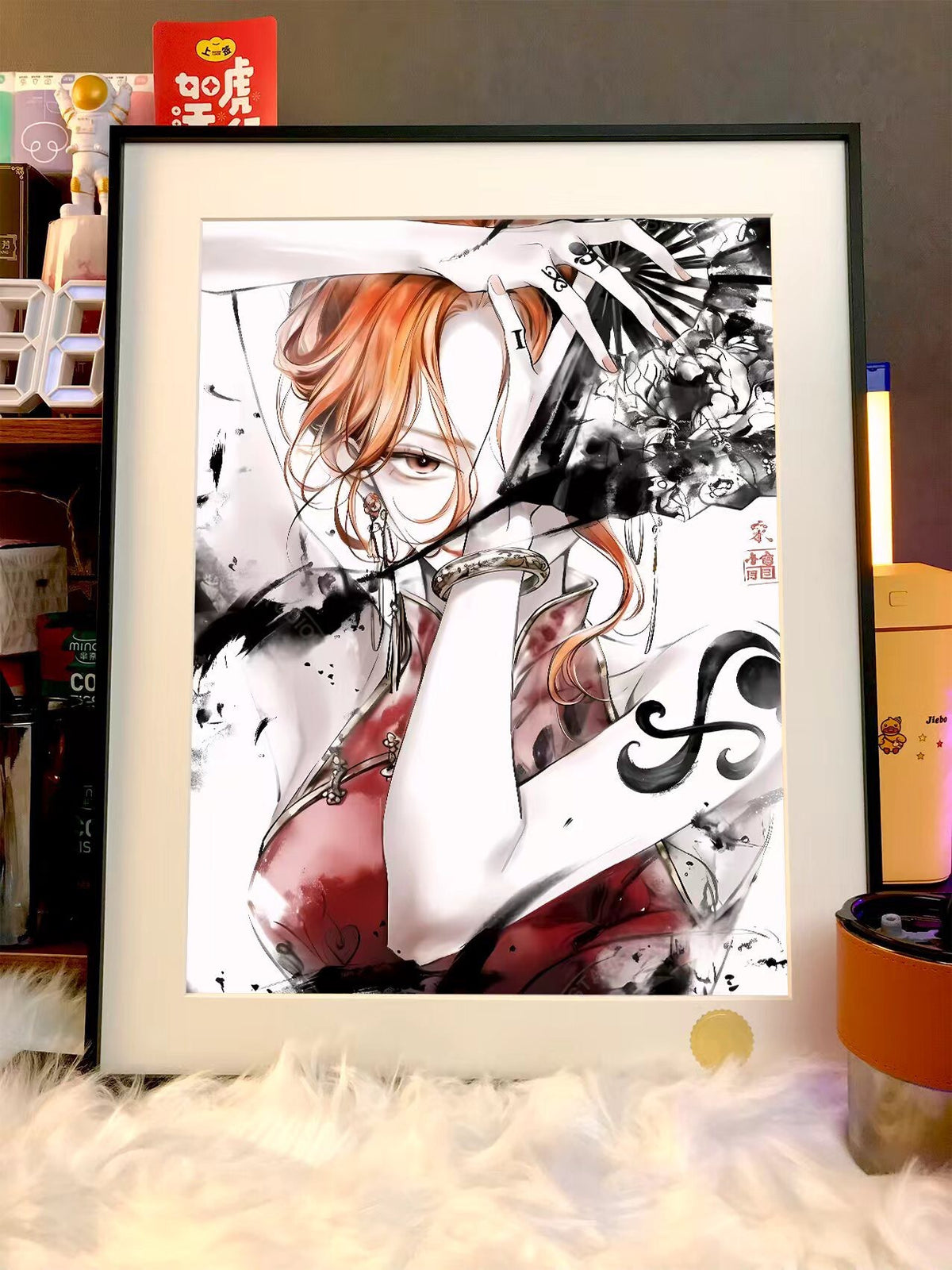 Framed Nami Ink Painting One Piece Art Print
