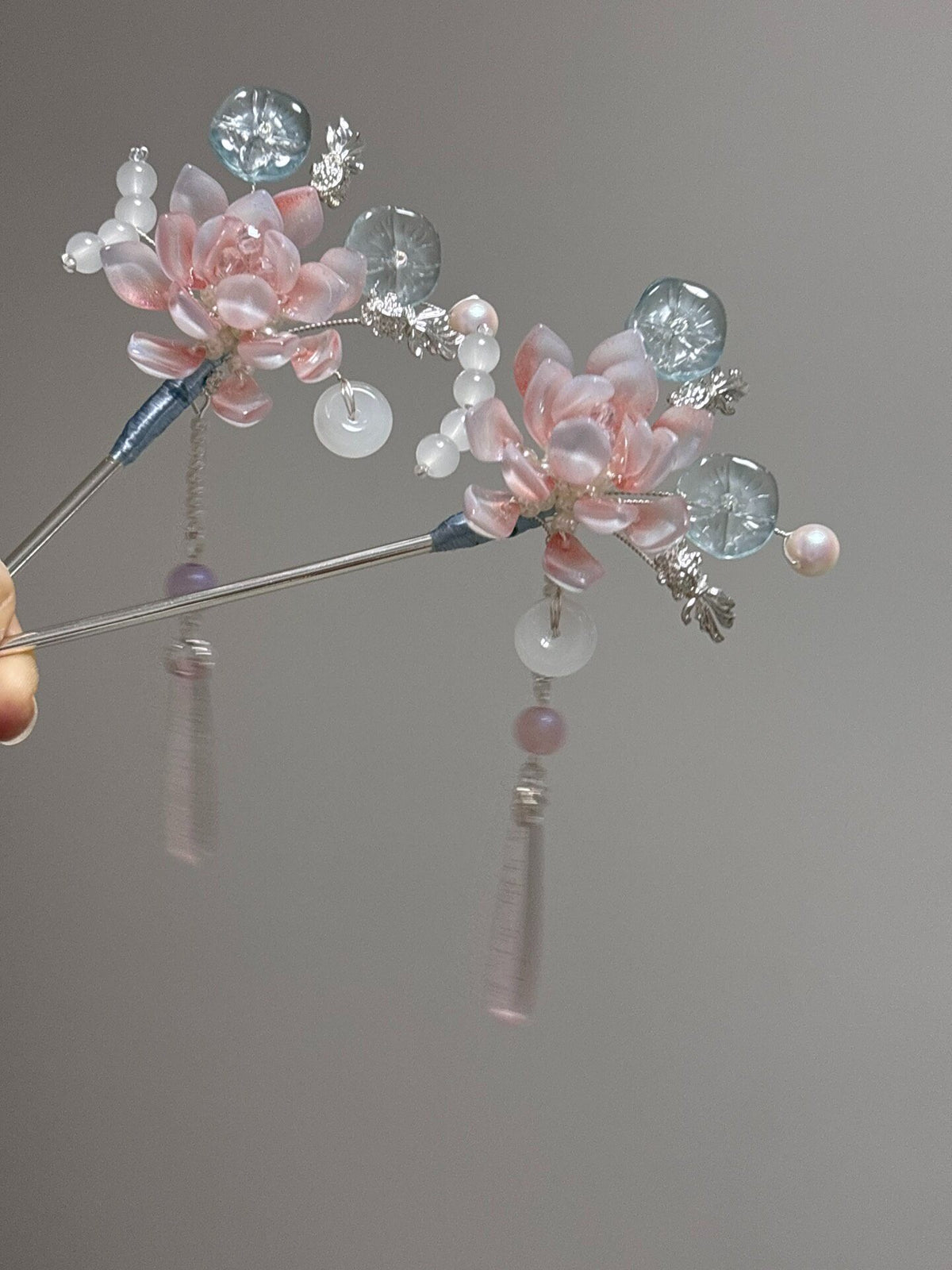 Liuli Glass Flower Hairpin