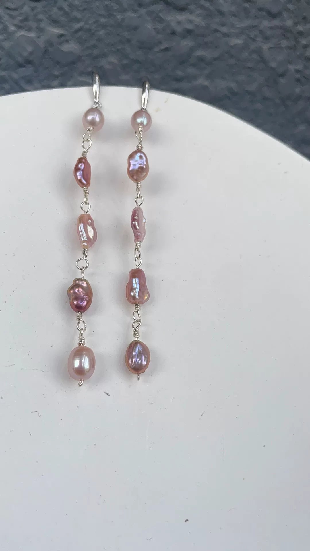 Handmade Wire Wrapped Baroque Pearl Drop Earrings