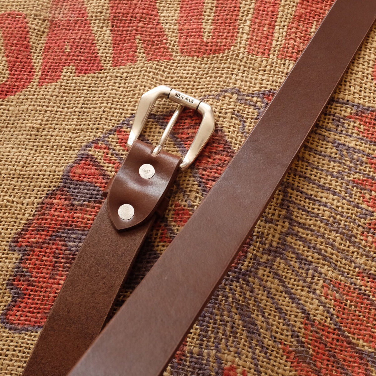 Dark Brown Leather Belt with Silver Buckle