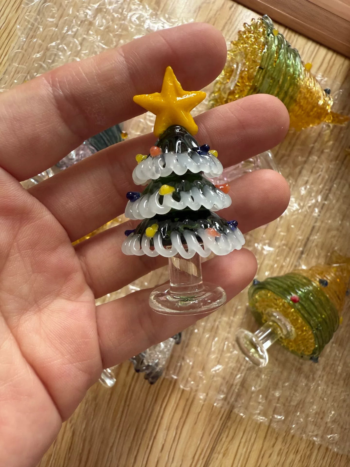Handcrafted Glass Christmas Tree Figurine