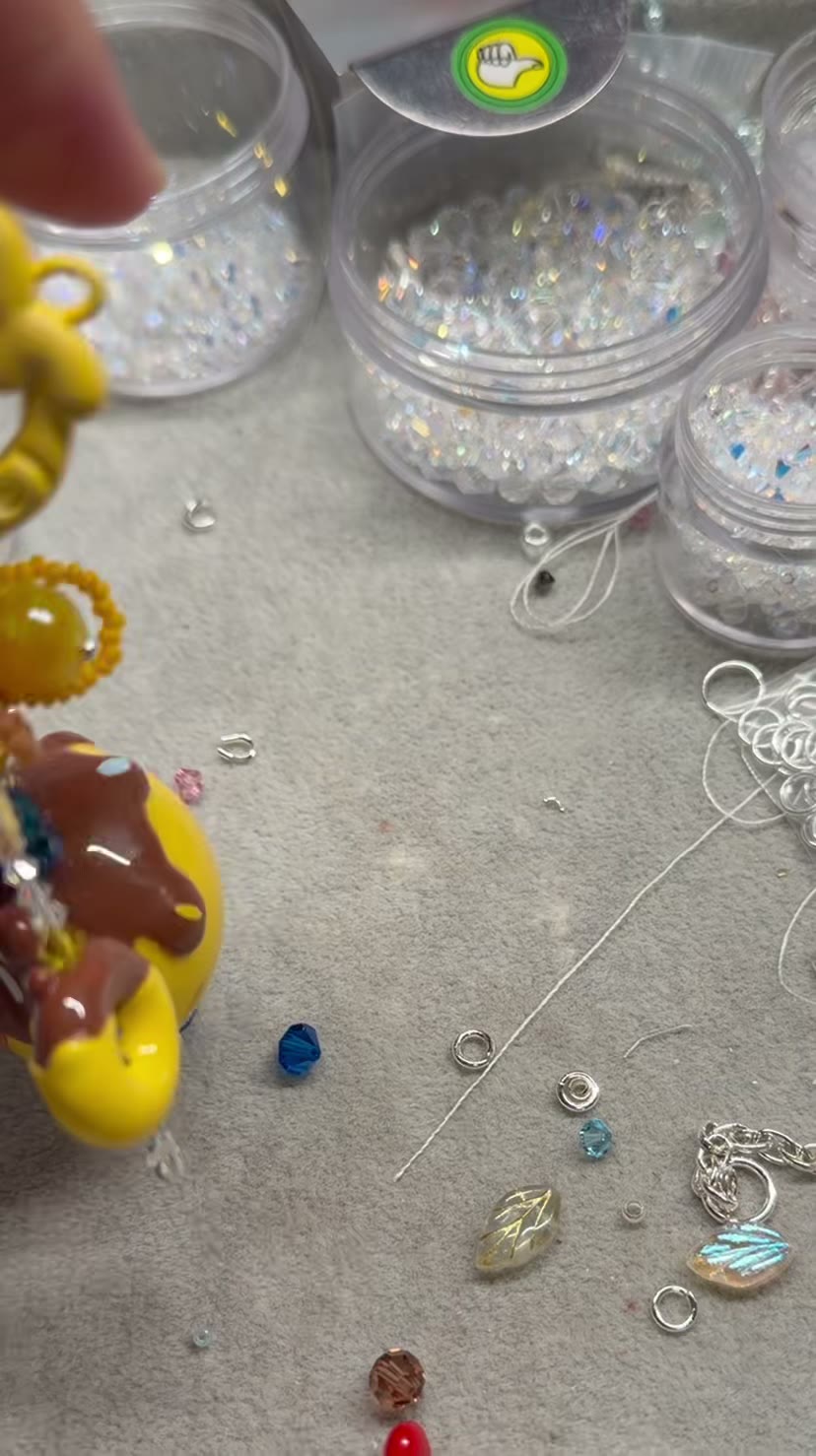 Handmade Rilakkuma Donut Beaded Phone Charm