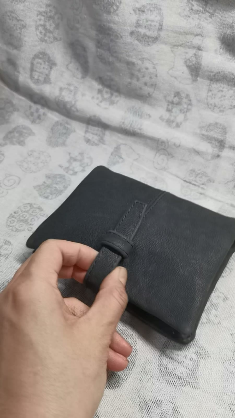 Capa para Agenda de Anéis A7 em Couro de Cabra Preto