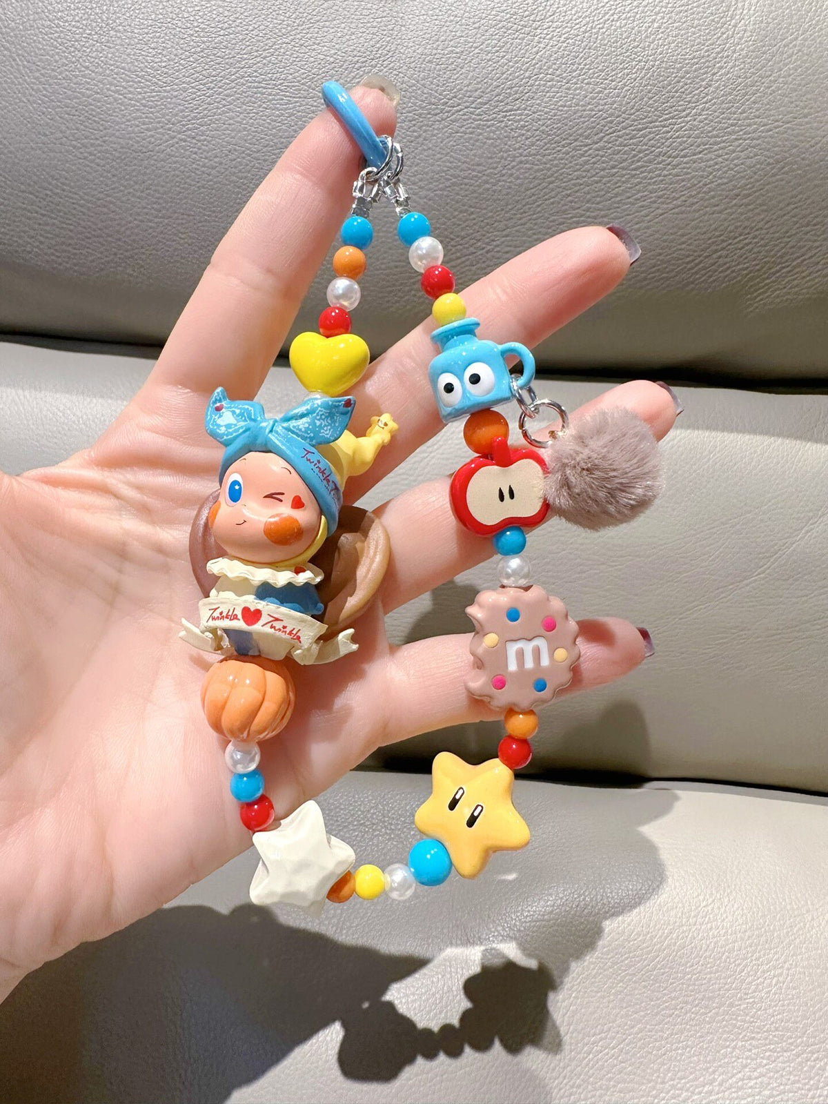 Butter Cookie Star Man Beaded Phone Strap Charm