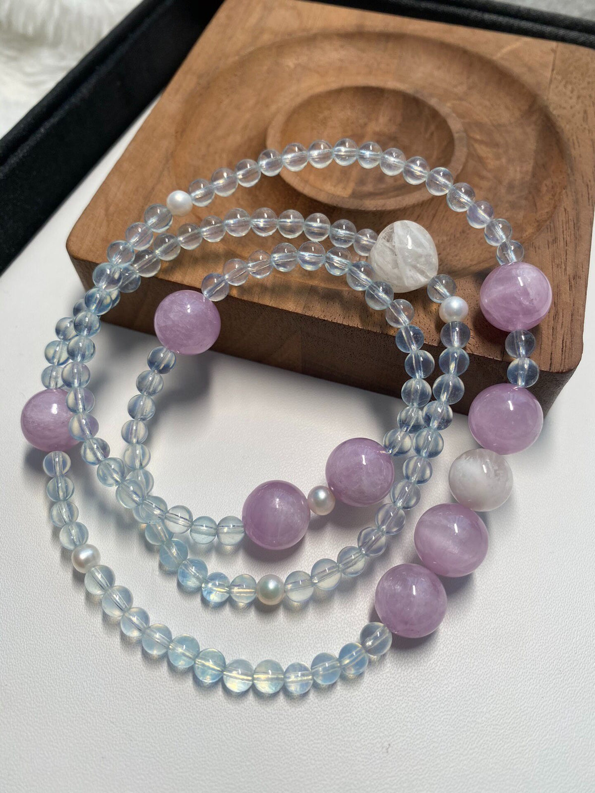 Natural Crystal Triple Wrap Bracelet