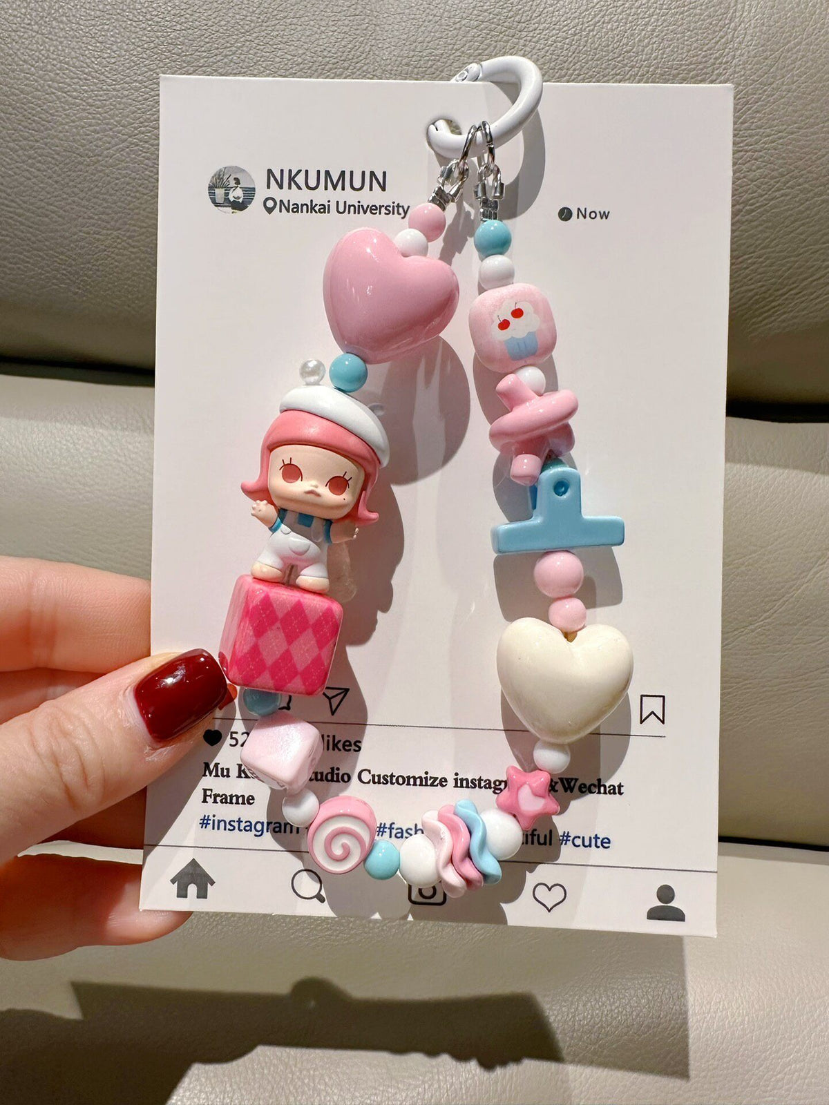 Molly Pink Phone Strap Bag Charm Keychain