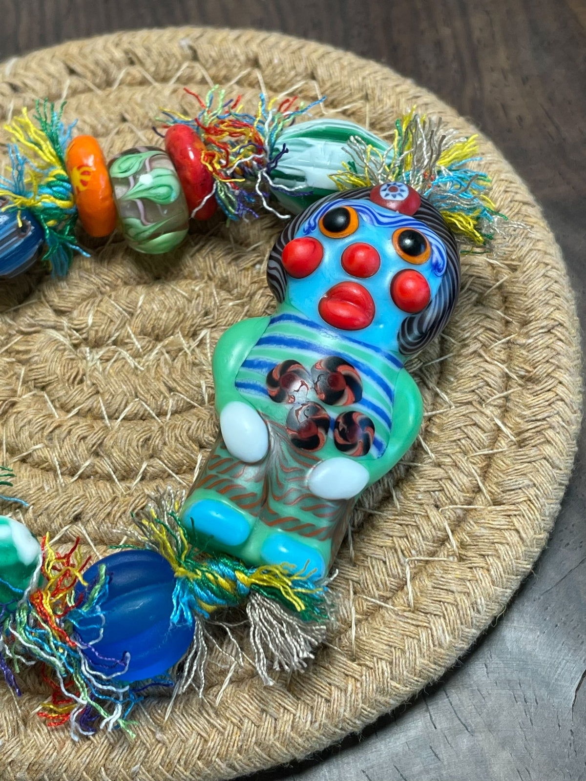 Handgemaakte glazen poppenarmband