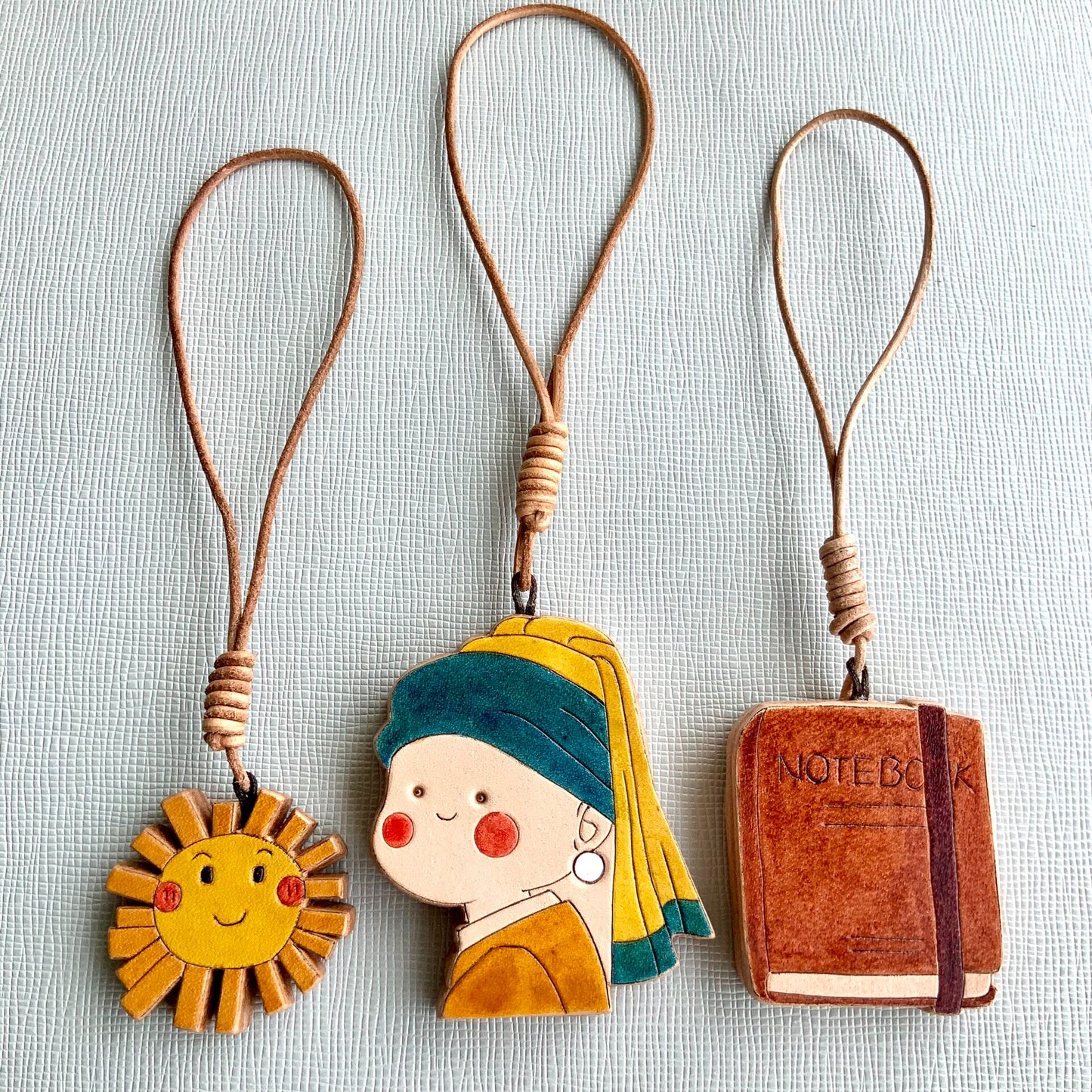 Girl with a Pearl Earring Leather Charm Set