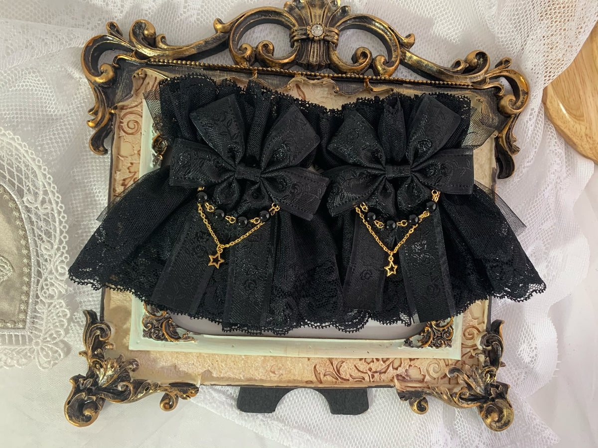 Gothic Lolita bröllopsmanschett med rosett