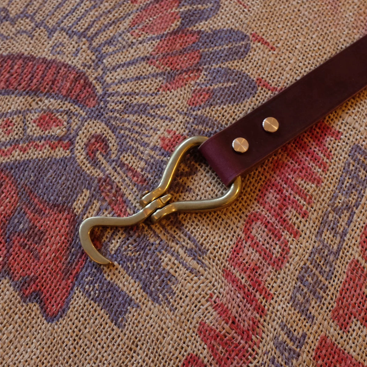Full Grain Leather Belt Brass Hook Buckle