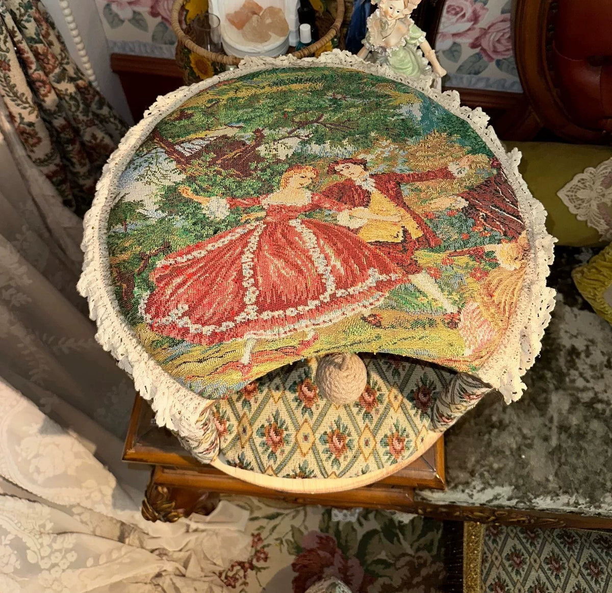 French Vintage Pet Stool Storage Ottoman