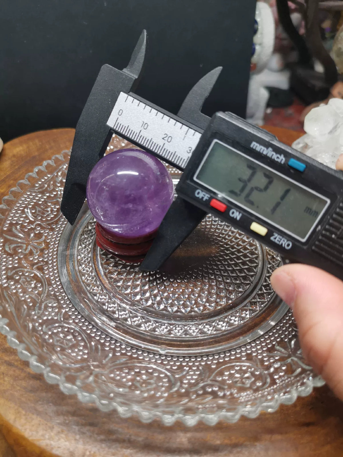 Natural Amethyst Sphere with Trapiche 32mm