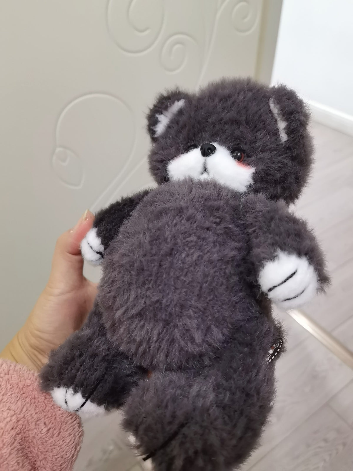 Ours en tricot gris anthracite 22 cm