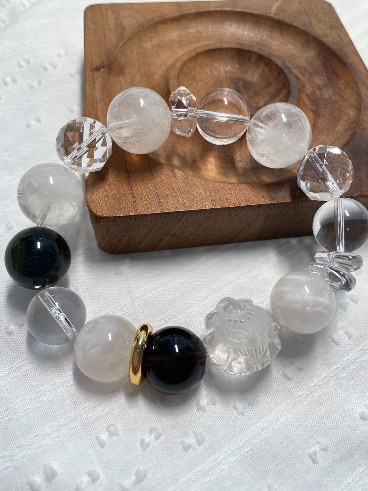Multi-Gemstone Bracelet with Snowflake Phantom Quartz