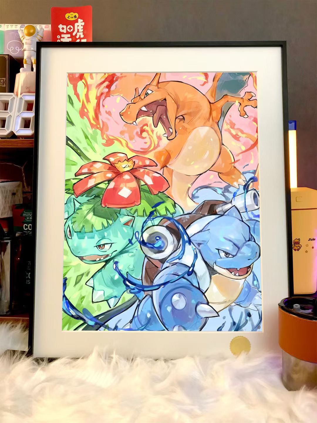 Pokemon Framed Art Charizard Venusaur Blastoise