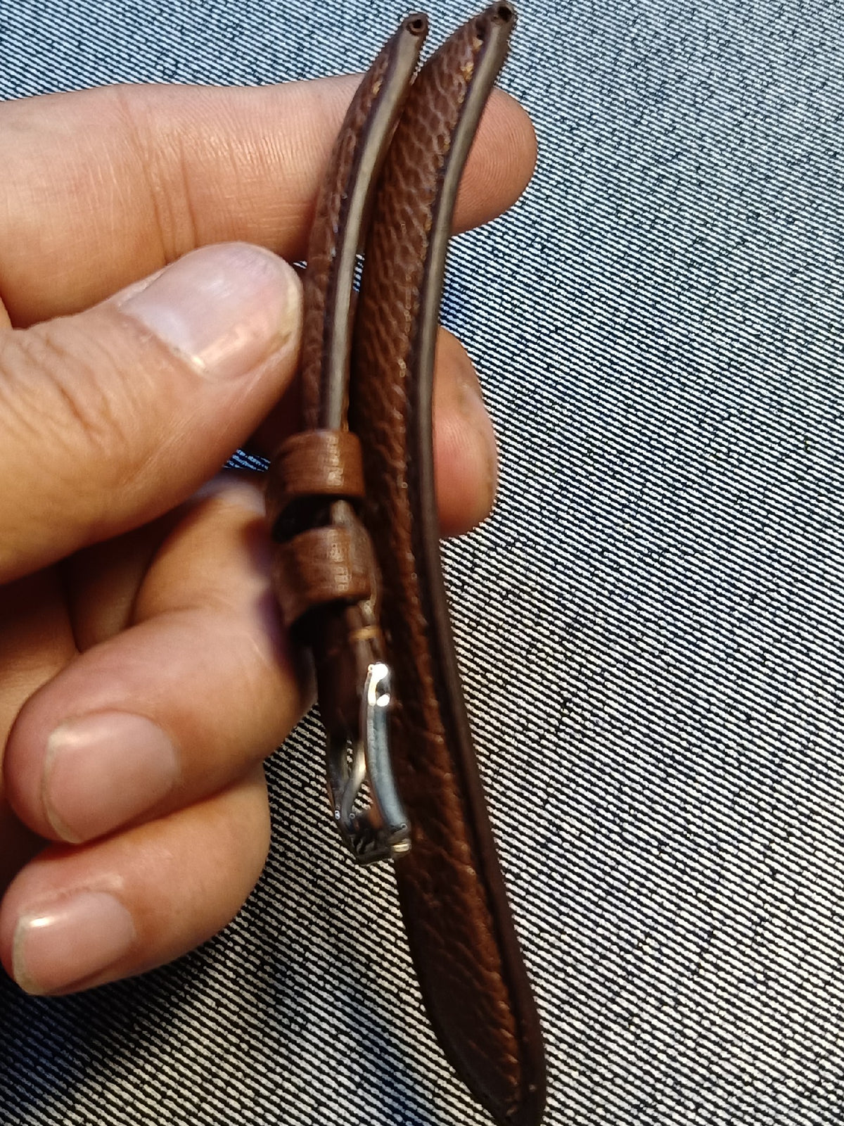 Handcrafted Brown Ostrich Leather Watch Strap
