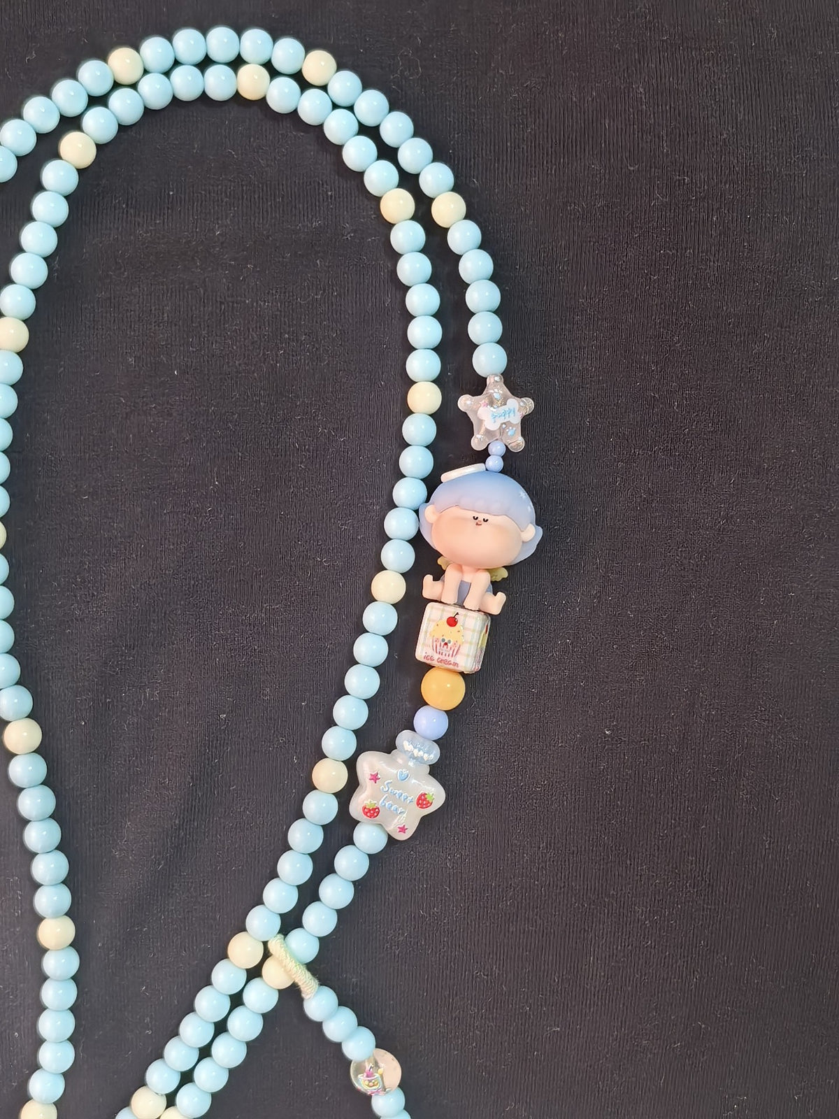 Beaded Phone Strap with Angel Charm