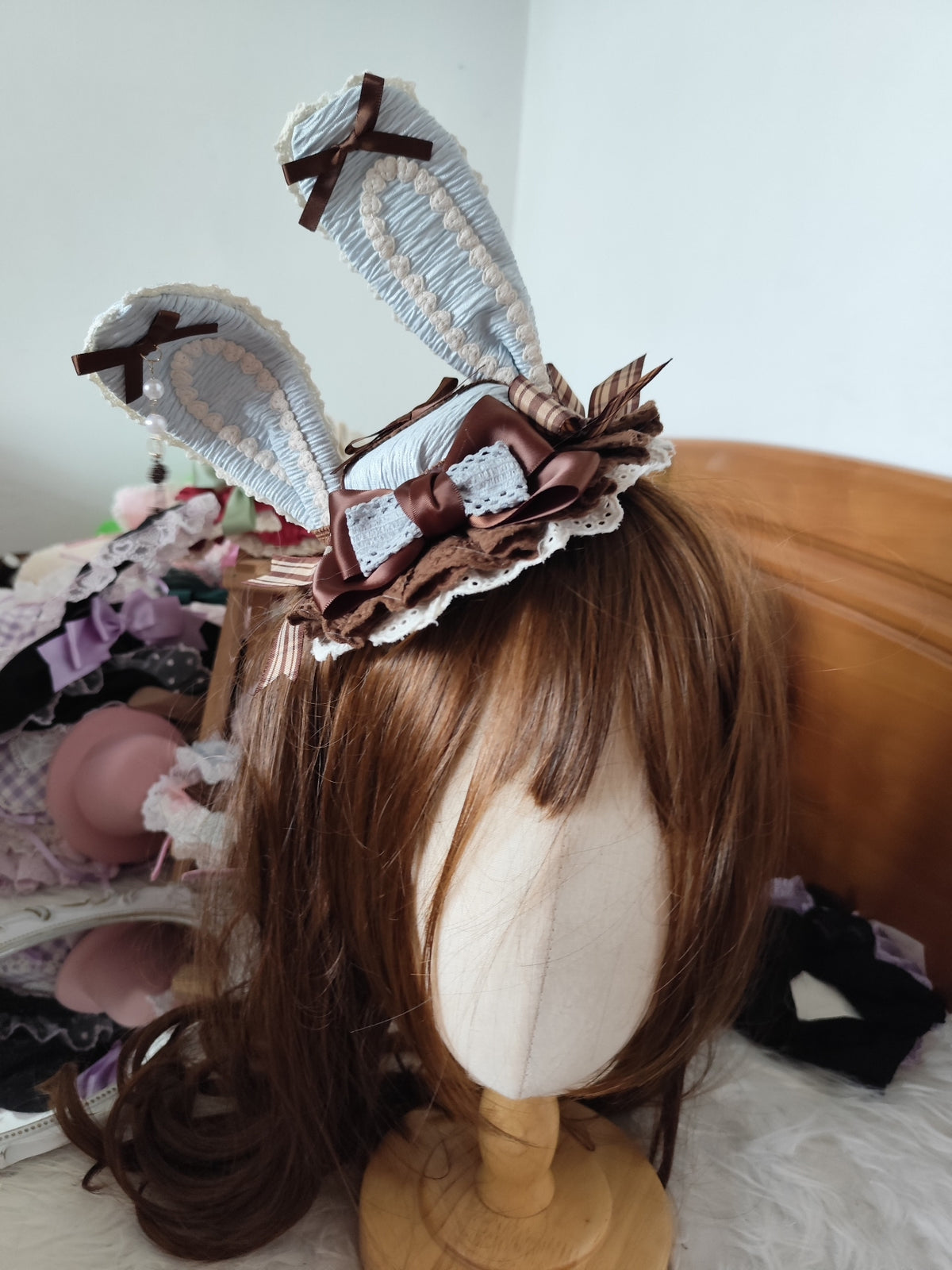 Blauw Chocolade Lolita Konijnenoren Hoofddeksel