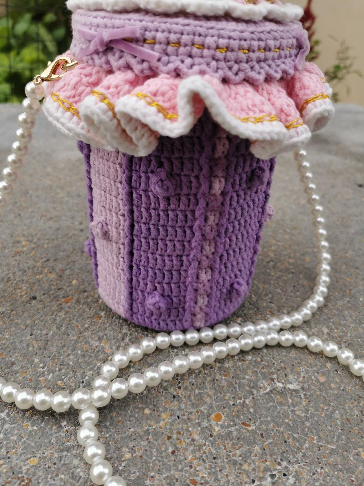 Handmade Crochet Rapunzel Storage Bag Purse