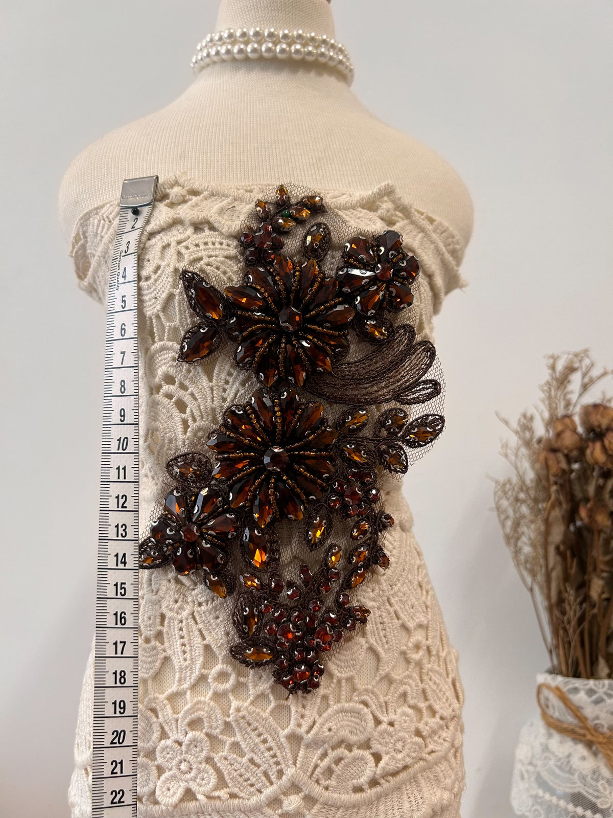 Application Cristaux et Strass Marron