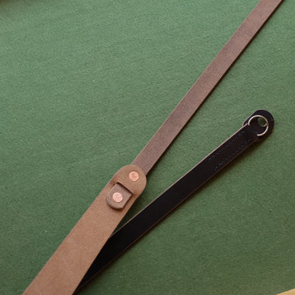 Horween CXL Leather Shoulder Strap with Copper Hardware and Variable Width