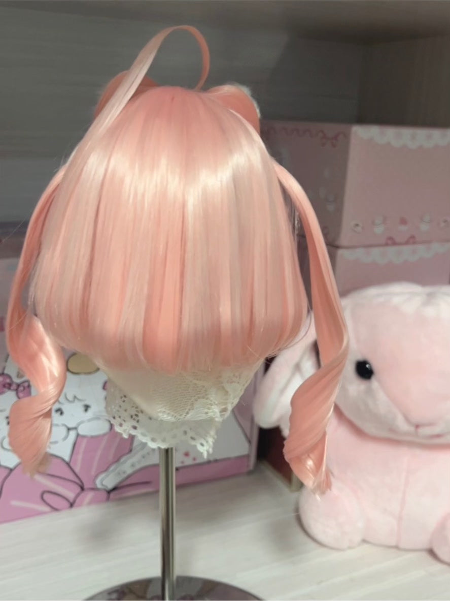 Pastel Pink Twin Tail Doll Wig