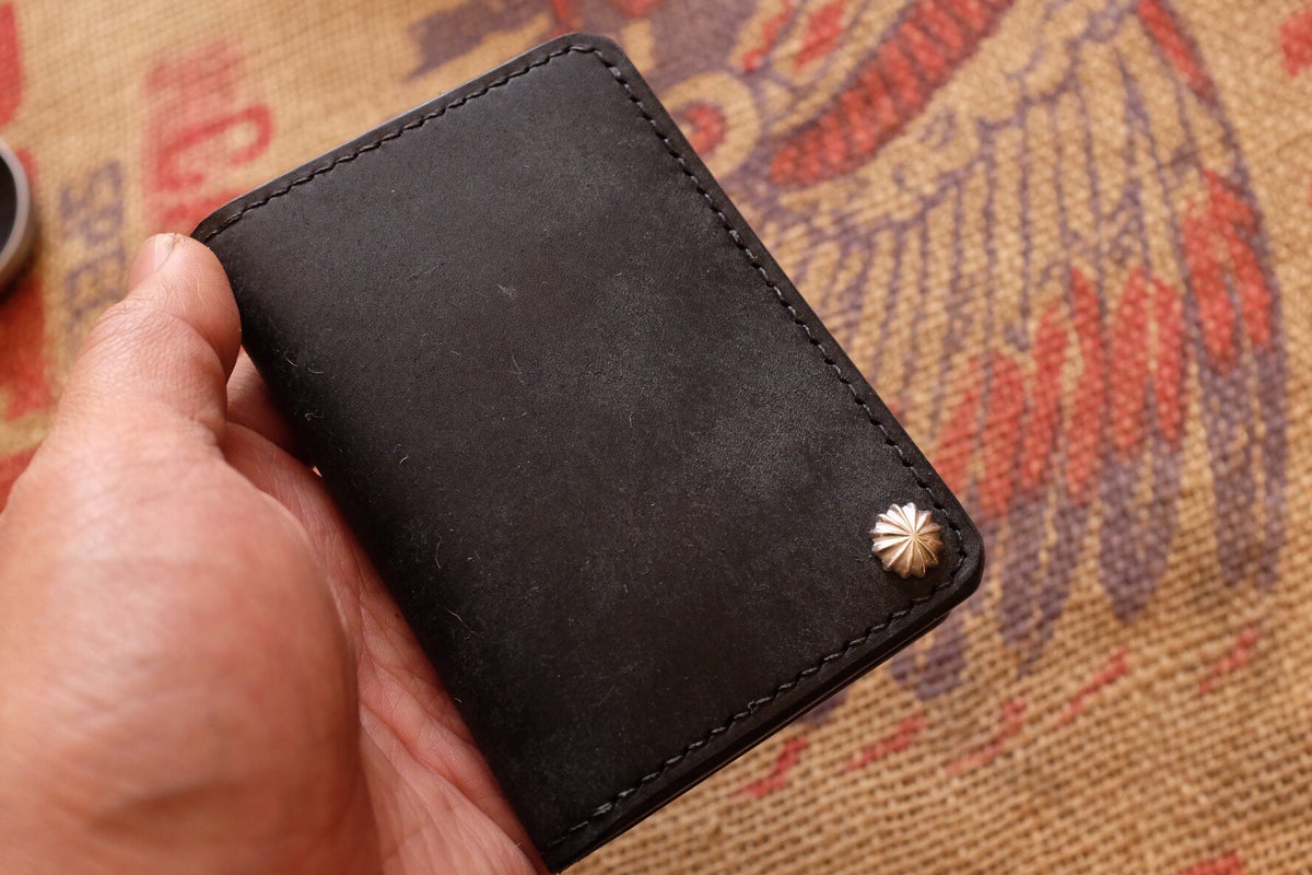 Handcrafted Leather Wallet with Silver Stud