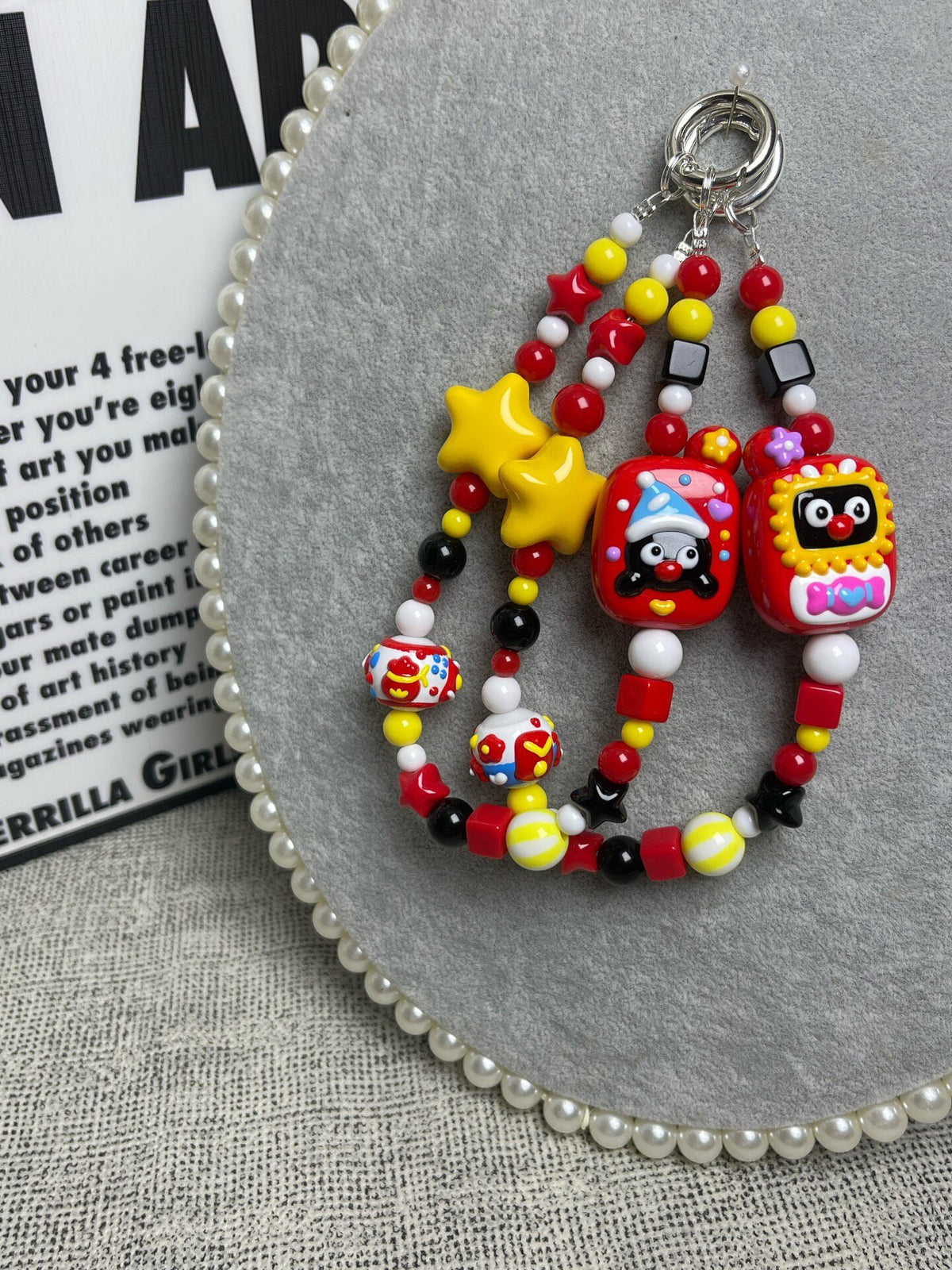 Handmade Beaded Phone Strap Cartoon Charms