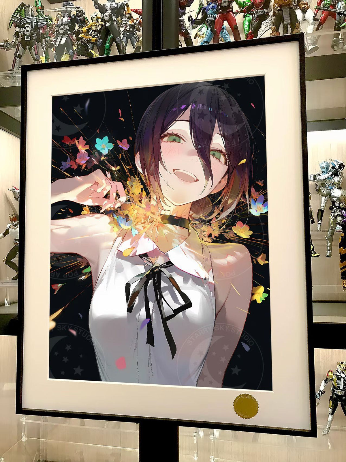 Chainsaw Man Framed Art Print Flower Burst