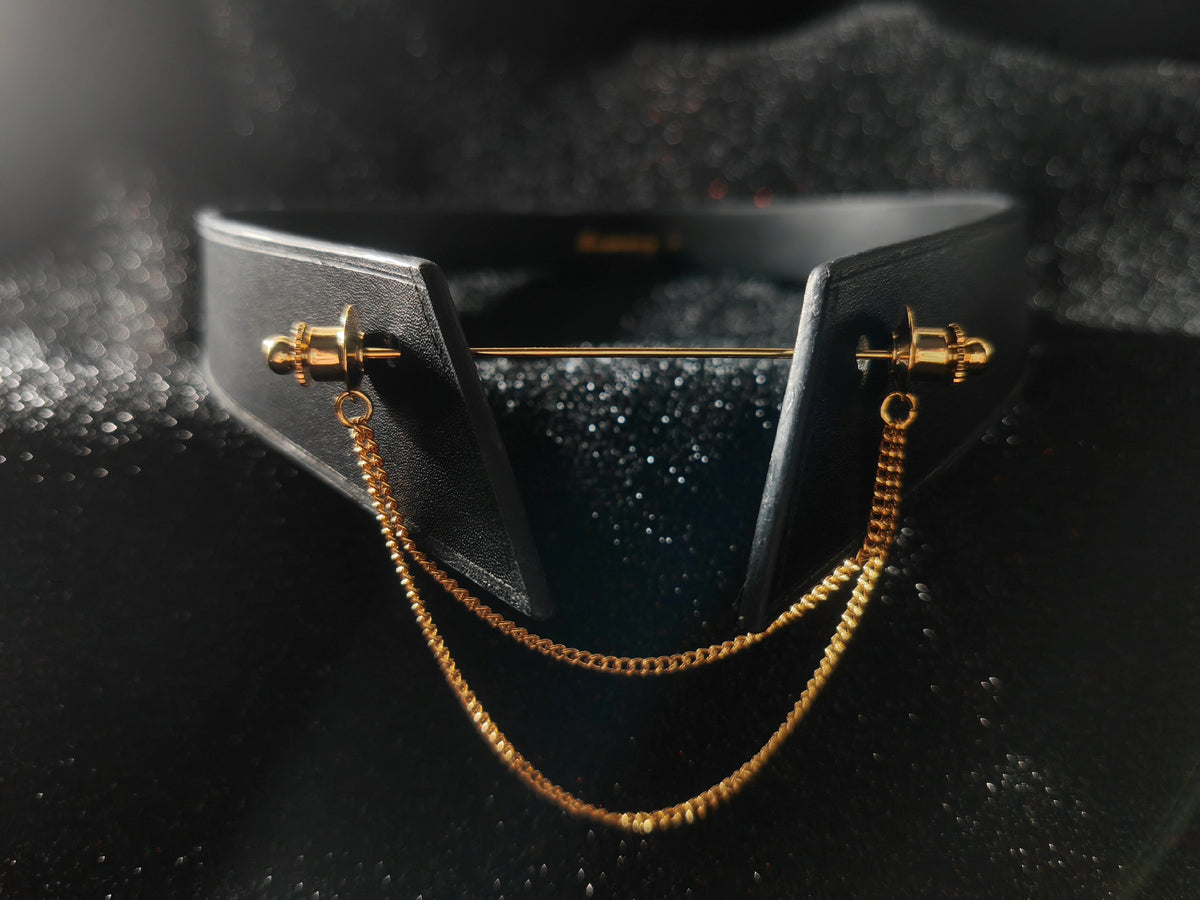 Choker de Gola em Couro de Vaca Preto