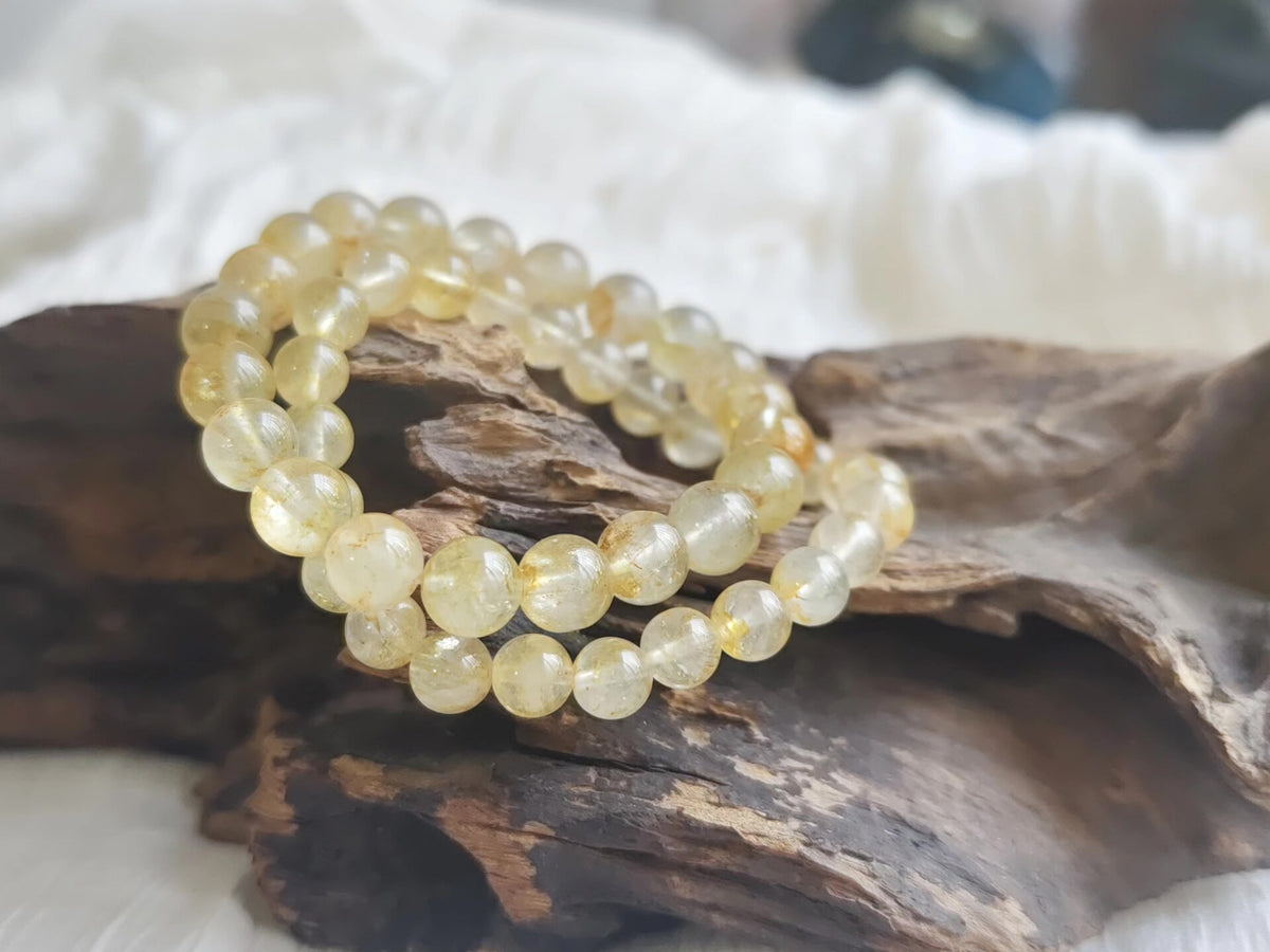 Natürliches Perlenarmband aus goldenem Topaz