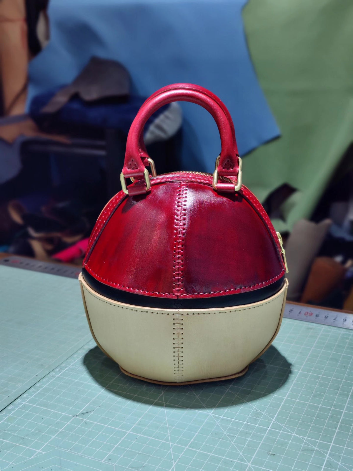Pokeball Shaped Leather Handbag